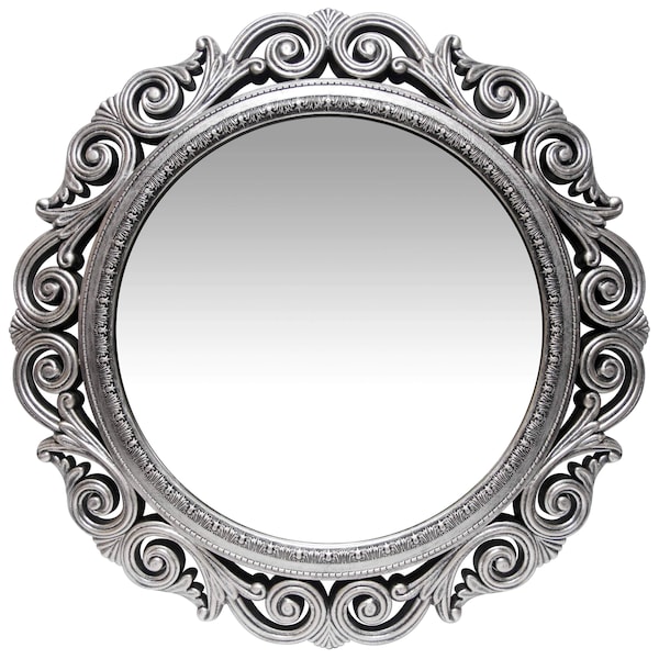 Infinity Instruments Antique Silver Wall Mirror - 22.5" Round weathered antique silver finish 20001AS-MR - main